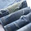 Jeans voor heren Denim jeans Distressed medium baardeffect Casual modebroek Grote maten heren Retro hiphop Feeststraat Grote maat 40 42 T240205