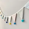 Festa decoração bunting pelúcia pendurado guirlanda decoração dobrável multifuncional vintage galhardete