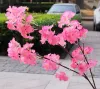 Artificial Cherry Blossom Fake Flower Garland White Pink Red Purple tillgänglig 1 m/st för bröllop DIY Dekoration FY3850 0206