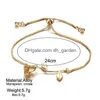 Bracelets de charme Fleur Rose PL String Bracelet réglable Chaînes d'or Femmes Mode Bijoux Cadeau Will et Sandy Drop Livraison DHZTF