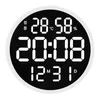 Настенные часы 12 дюймов, светодиодный номер, цифровые часы, температура и влажность, электронные, современный дизайн, украшение, вилка европейского стандарта