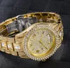 2024 Fabrik Nyaste kvalitetsurkläder Relogio Masculino Luxury Missfox Ice Out Diamond Watch Multifunktion Dag Datum Justera kalenderkvartsur för män