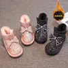 Dziewczęta śnieżne buty śnieżne dżerniszki BOW Casual Winter Warm Kids Fashion Booties Princess Japan Style Wszechstronny buty 240129