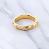 Provence smycken 18k gul guld runda 3mm bredd guldband ring med melee moissanite sten hiphop lyxsmycken