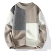 Maglioni da uomo Uomo di alta qualità Autunno Inverno Pullover patchwork stile coreano Caldo maglione casual in cashmere Maglieria spessa da donna