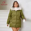 Hailuozi Plus Size Women Kurtka zimowa XL-6xl Grube żeńskie kieszenie na kemę wysokiej jakości Połącz damski 1115 240130