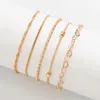 Anklets Ingesight.z 5st/set Vintage Copper Pärled Box Chain Anklet For Women Punk Gold Color Metal Heart Foot Set Beach