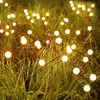 8 LED Solar Garden Lights Powered Firefly Lights Outdoor Waterproof Vibrant Garden Lights For Patio Pathway Decoration, Warm