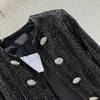 Европейский модный бренд Черная куртка с длинными рукавами и пайетками