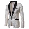 Mens Suit SingleBreasted Casual Blazer för att vara värd för Party Men Slim Fit Floral Jacket Retro Elegant Coat 240201