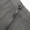 Jupes printemps et automne classique gris jupe en jean femme haute rue chic longues femmes couleur unie taille fente ourlet poches fermeture éclair