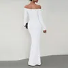 Casual Dresses Slim One Shoulder Dress Ladies Comfortable Solid Color Elegant Bodycon Long Vestidos Para Mujer