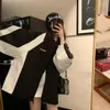 Kadın Ceketleri Houzhou Windbreaker Harajuku Büyük Boy Sokak Giyim Siyah Trench Ceket Çift Giysileri Kore Moda Koleji Katlar