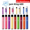 Jam King Vapes 10 Smaków Dostępowy Puff 600 E papieros Vaper2Ml E-Juice Pods Nic Sól 2% Cewka siatki 550 mAh Bateria