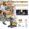 24G RC Excavator Children Remote Control Model Car Engineering Dump Truck Bulldozer High Tech Toys 240127