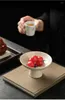 Assiettes en céramique peintes à la main, plateau à thé à jambe haute, fruits salon ménage Dim Sum hommage