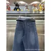 23 Autumn/Winter New Niche Design Trendy Brand Fashionable Color Blocking Wide Ben Slimming mångsidiga jeans