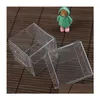 Gift Wrap 50Pcs Clear Casket Pvc Storage Boxes Birthday Baby Shower Wedding Party Favor Holder 8Cm Candy Cake Case Drop Delivery Hom Dh7S5