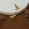 Atoztide Nome inciso personalizzato Gemelli color oro Accessori Lettera personalizzata Bottoni Alfabeto gioielli Regali di nozze per uomo 240127