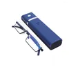 Sunglasses Metal Reading Glasses With Case Portable Rectangle TR PC Half Frame Strength: 1.0-4.0x Spring Hinge Readers