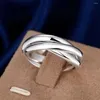 Anelli a grappolo in argento sterling 925 a tre tondi da donna gioielleria raffinata Prodotti di tendenza all'ingrosso Offerte con Anillos De Prata