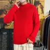 S-5XL Plus Size Mens Pullover Sweater Winter Ribbed Knitted Plain Color Comfort Twisted Long Sleeve Knitwear Clothing For Men 240129
