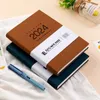 2024 Agenda Book Notepad A5 Daily Weekly Monthly Sketchbook Planner Notebook With 5 Stickers Diary Notebooks Writing Pads Office 240119