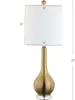 Lampes de table Dylan 25 "métal/cristal larme LED lampe de chevet de chevet de transition contemporaine pour chambre à coucher salon bureau Roo