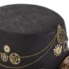 Berets steampunk top kapelusz z gogle gotycki gejowski melonik karnawał