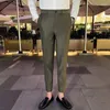 Abiti da uomo 2024 stile coreano uomo primavera pantaloni da completo da lavoro di alta qualità / pantaloni eleganti da ufficio moda slim fit maschile taglie forti 29-36