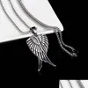 Naszyjniki wisiorek retro starożytny sier anioły naszyjnik w łańcuch stali nierdzewnej dla kobiet mężczyzn street hip hop Fine Fashion biżuteria dho2w