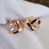 Stud Earrings 1Pair Fashion Shiny Zircon Heart-shaped For Women Sweet Exquisite Girls Party Engagement Decoration