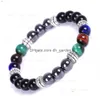 Perlé Colorf Teal Tiger Eye Strand Bracelet Hématite Bracelets En Pierre Naturelle Bracelet Pour Hommes Femmes Bijoux De Mode Drop Livraison Dhksu