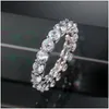 Anelli a fascia Goccia d'acqua Cuore Zircone Diamante Donne Damigella d'onore Fl Cristallo Fidanzamento Anello nuziale Regalo Gioielleria raffinata Will And Sandy Deliv Dhzaj