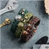 Charm Bracelets Retro Roman Helmet Shield Bangle Cuff Outdoor Survival Core Line Bracelet For Men Fashion Hiphop Jewelry Will And Dr Dh7D8