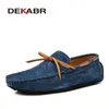 Dekabr Casual Men Echte zomer Ademende groene heren Loafers Leerschoenen Sapato Masculino Zapatos HOMBRE 240129