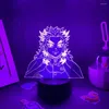 Veilleuses Anime Demon Slayer Figure Kyojuro Rengoku 3D LED lampe à lave lumière cadeau pour amis chambre décor Kimetsu No Yaiba Manga Rui