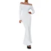 Casual Dresses Slim One Shoulder Dress Ladies Comfortable Solid Color Elegant Bodycon Long Vestidos Para Mujer