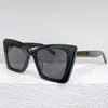 24SS مصمم جديد من فئات الشمس SL810 نساء Cat Eye Sunglasses كبير أسيتات أسود إطار أسود UV400 عدسة نظارات ليدي Lunettes de Soleil Dould Pour Femmes