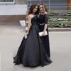 Style Prom Dresses Simple Satin Strapless A-line Black Evening Party Dresses Robe De Soiree Floor Length 240201