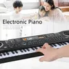 لوحة مفاتيح Kids Electronic Piano Plantable 61 Keys مع Microphone Education Toys Musical Musical Gift for Child Reginner 240124