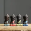 Mini-Gartenzubehör, Buddha-Statue, Teehaustier, Keramik, Feng Shui, Miniaturen, Meditation, Gartendekoration, Skulptur, Heimfigur 240124