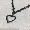 Pendant Necklaces Fashion Gothic Thorns Brambles Heart Charm Choker Necklace For Men Women Hiphop Punk Black Chain Jewelry Gifts Drop Otfu6