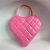 10a kalvskinn Barbie Core Tote Bag Designer Totes Coin Purse Barbie Pink Heart Handväskor Calfskin Barbiegirl Purse med Box C060