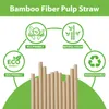 Palha de papel biodegradável descartável de MZL Eco-friendly 6 * 200 MM Nature Brown 100% Palha de fibra de bambu perfeita para piqueniques, festas e celebrações festivas