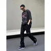 Jeans pour hommes Y2K Black Techwear pour hommes Fashion Zippers Wide Leg Denim Pantalon Casual Streetwear Joggers Hip Hop Droite Lâche