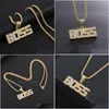 Colliers pendants Chaîne Gold Hip Hop Letter Boss Collier Bling Diamond For Men Women Nightclub Mode Bijoux de mode et sablonnerie Dhxro