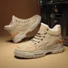 Stivali da uomo da uomo 2023 scarpe invernali inverno uomini sneaker gambo scarpa da ginnastica casual in pelle impermeabile stivali da trekking 240126