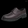 Sapatos de vestido clássico marca masculina couro genuíno lace up terno escritório negócios viajando lazer entrega gratuita