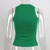 Kvinnors tankar Ribbade stickade toppar för kvinnors grundläggande skjortor Casual Sport Vest Off Shoulder White Black Green Summer Tank Top